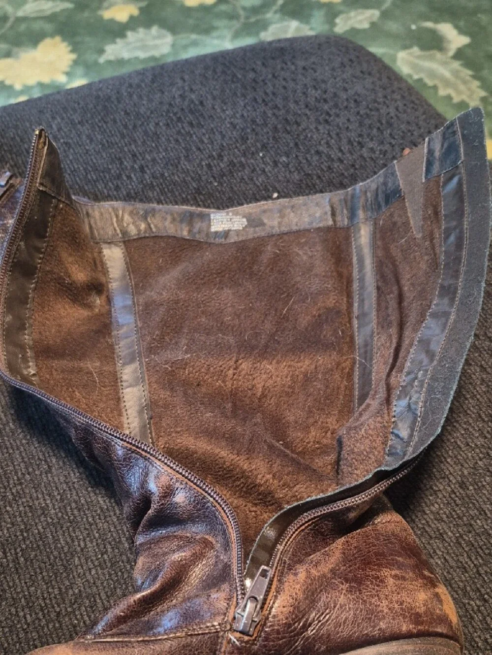 Miz Mooz Brown Over-the-Knee Leather Boots with Side Zip